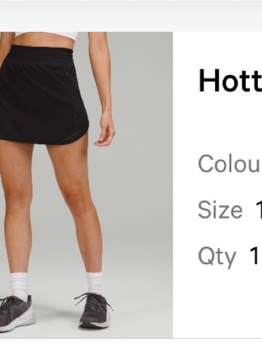 lululemon athletica Black Running Skort